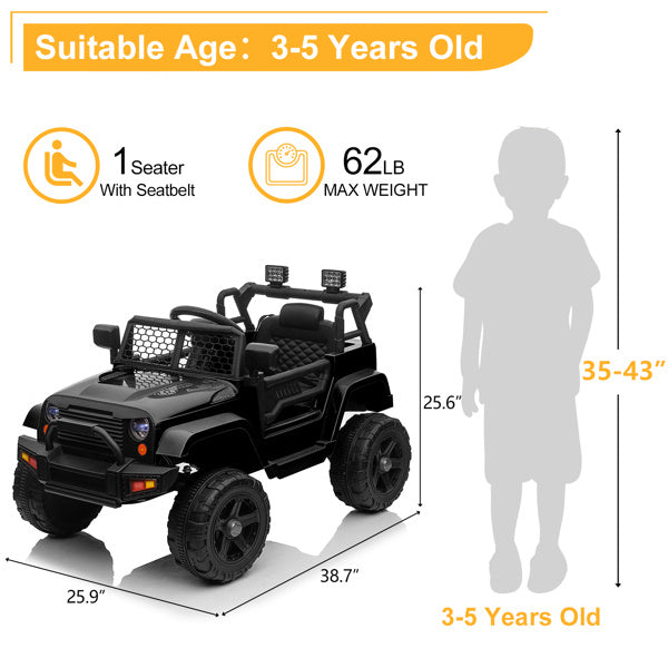 Dual Drive 12V 4.5A.h with 2.4G Remote Control Jeep Black