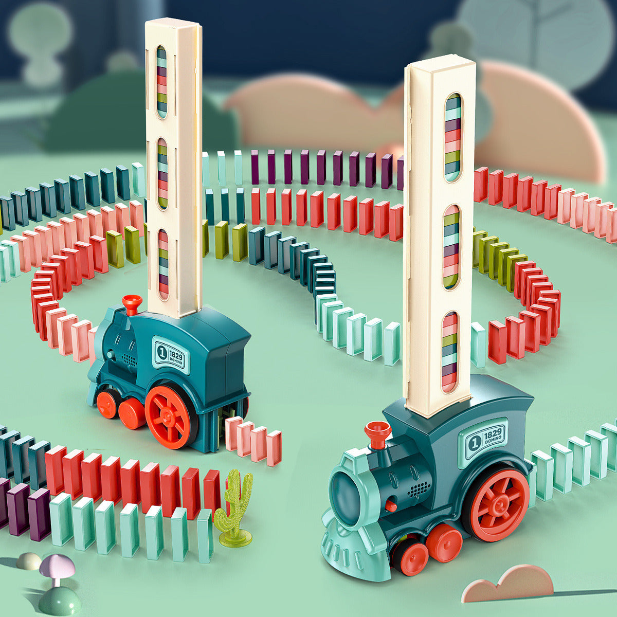 Automatic Domino Train Educational Toy