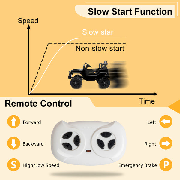 Dual Drive 12V 4.5A.h with 2.4G Remote Control Jeep Black