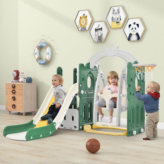 5-in-1 Toddler Playset with Hoop (Green)