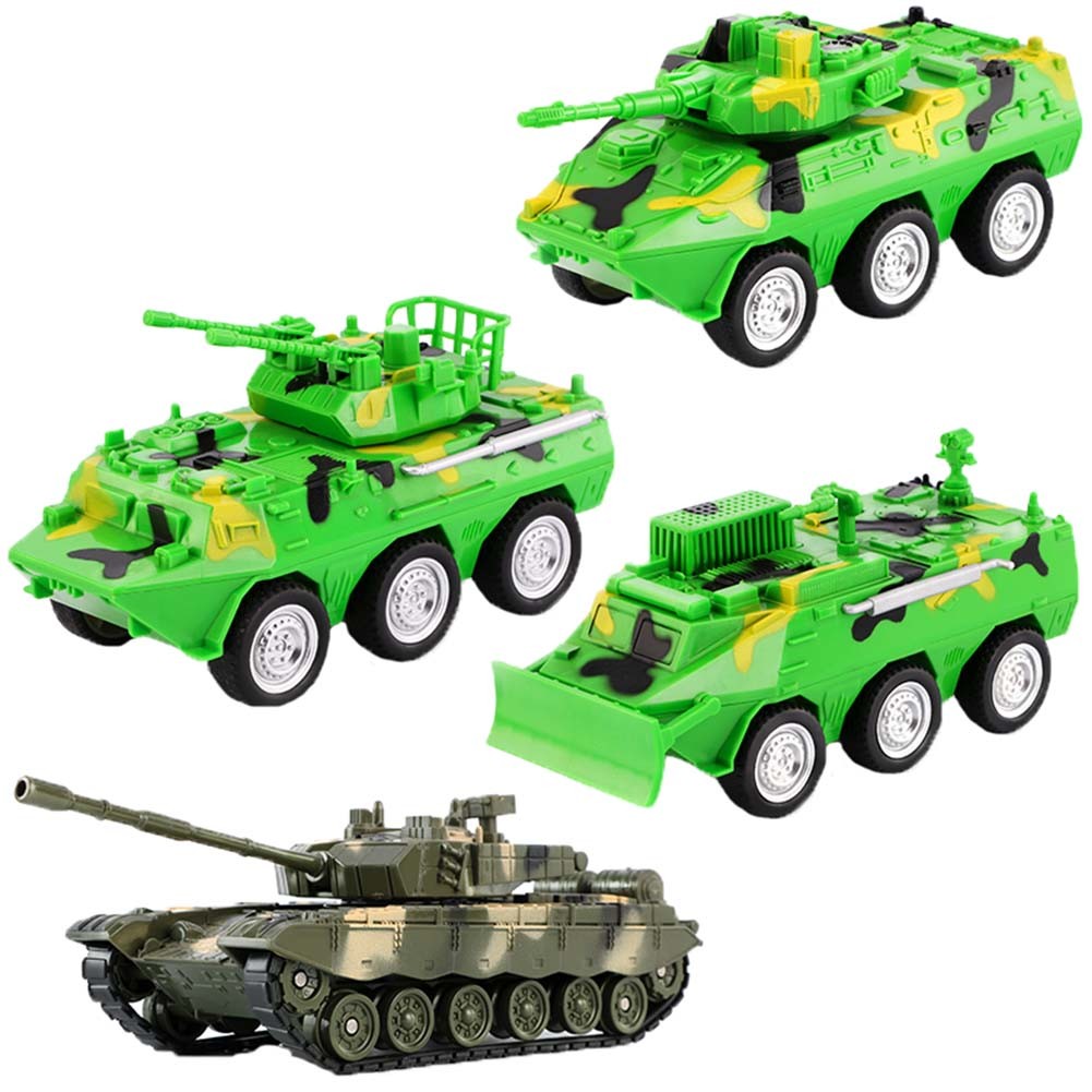4-Pack Plastic Army Vehicle Tanks