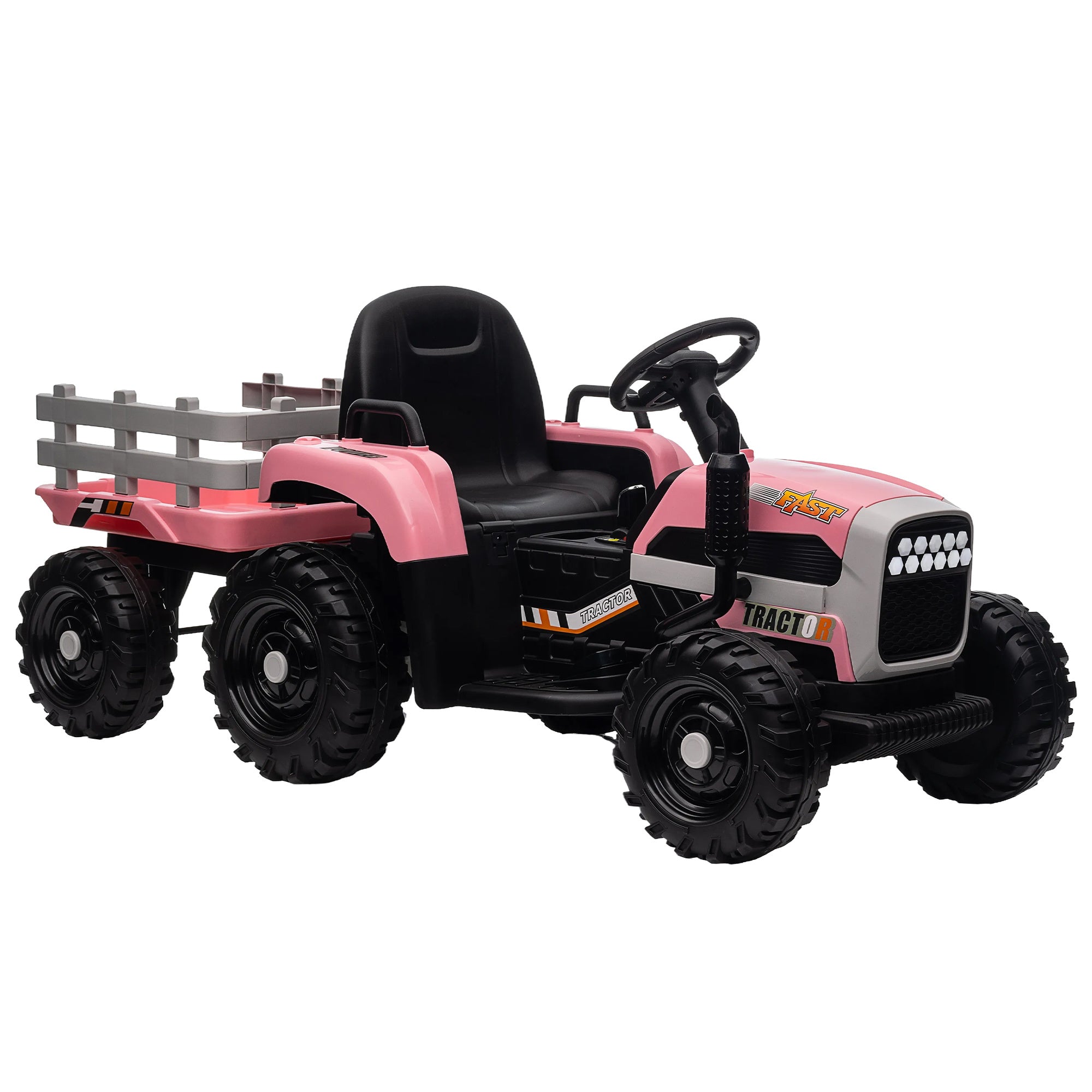 12V Ride-On Tractor with Trailer