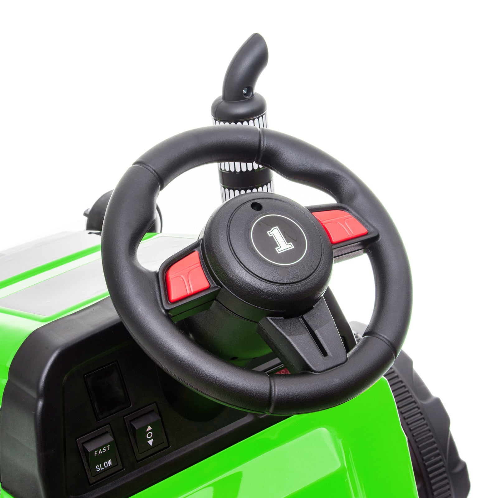 3-Gear-Shift Ground Loader Ride-On Toy Tractor with Trailer and LED Lights