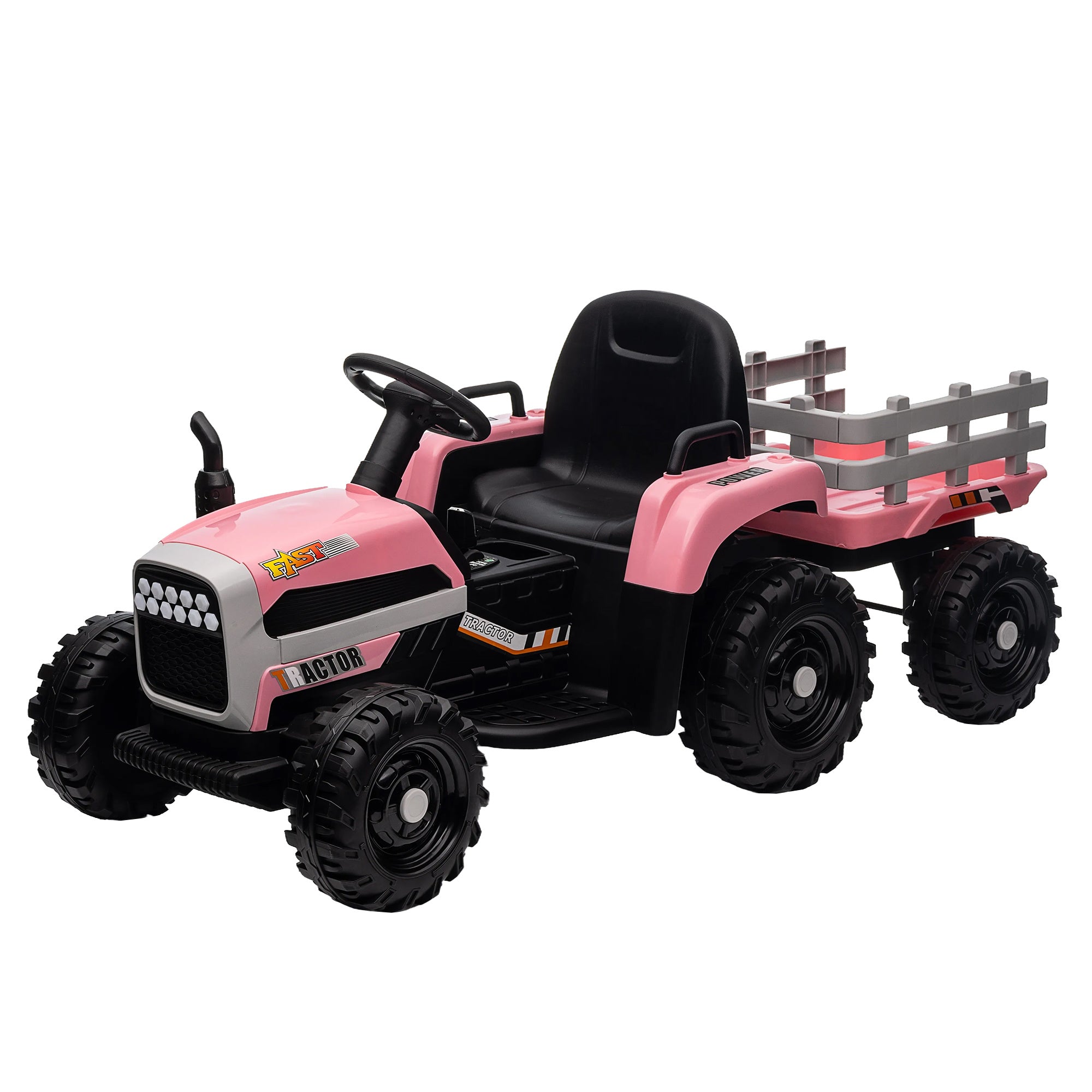 12V Ride-On Tractor with Trailer