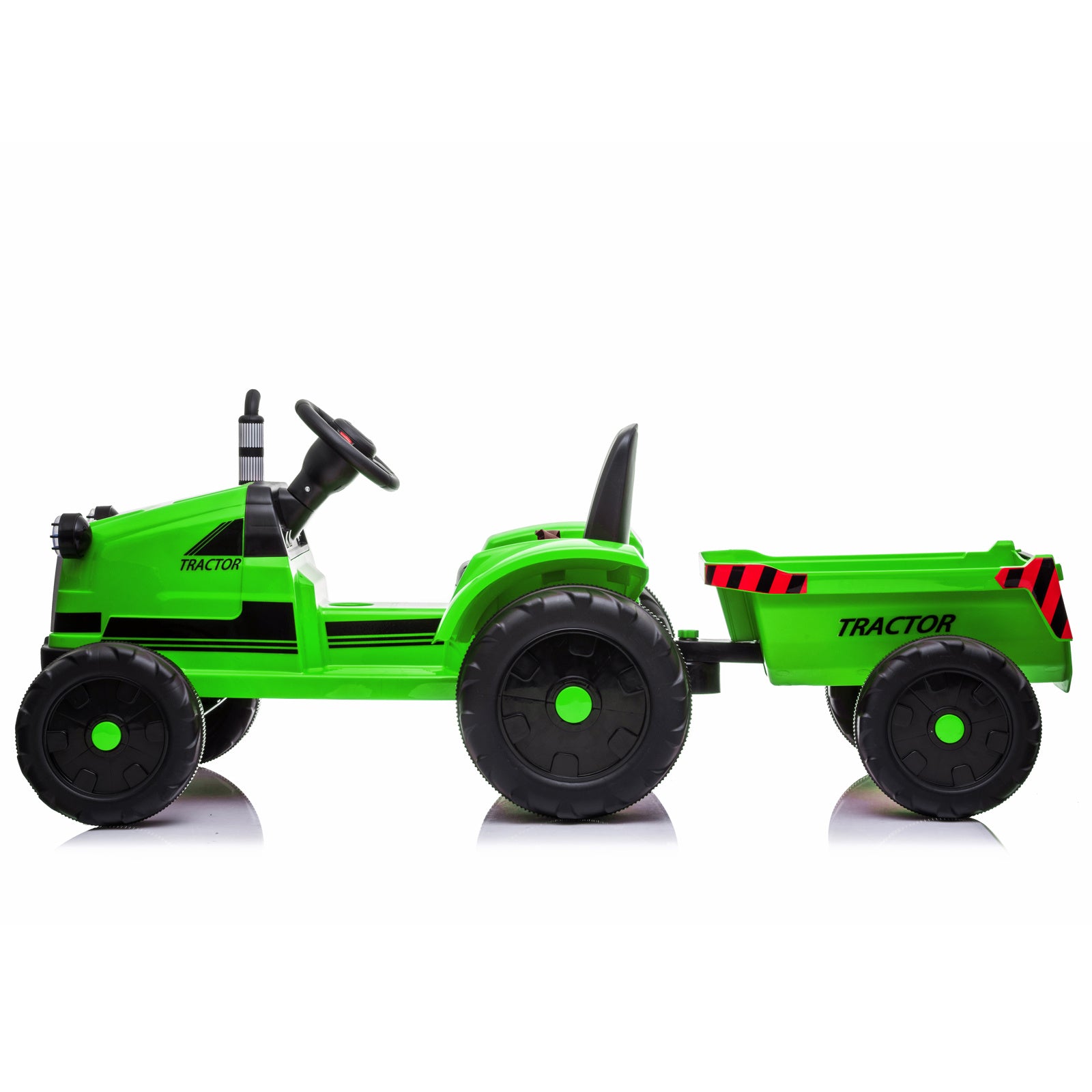 3-Gear-Shift Ground Loader Ride-On Toy Tractor with Trailer and LED Lights