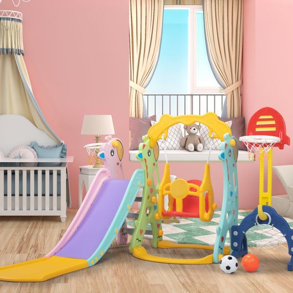 Extra-Long Slide and Swing Playset