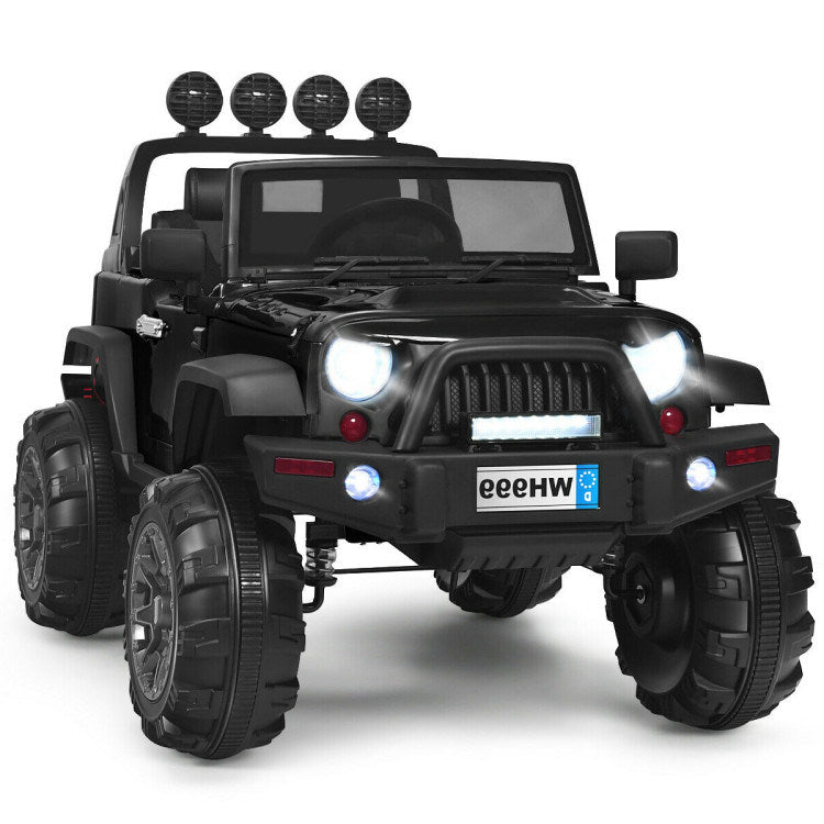 Black 12V Kids Ride-On Truck with Remote Control