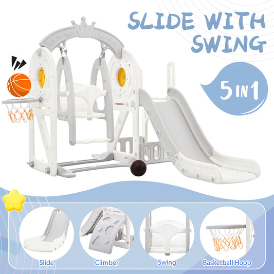5-in-1 Toddler Playground: Slide, Swing