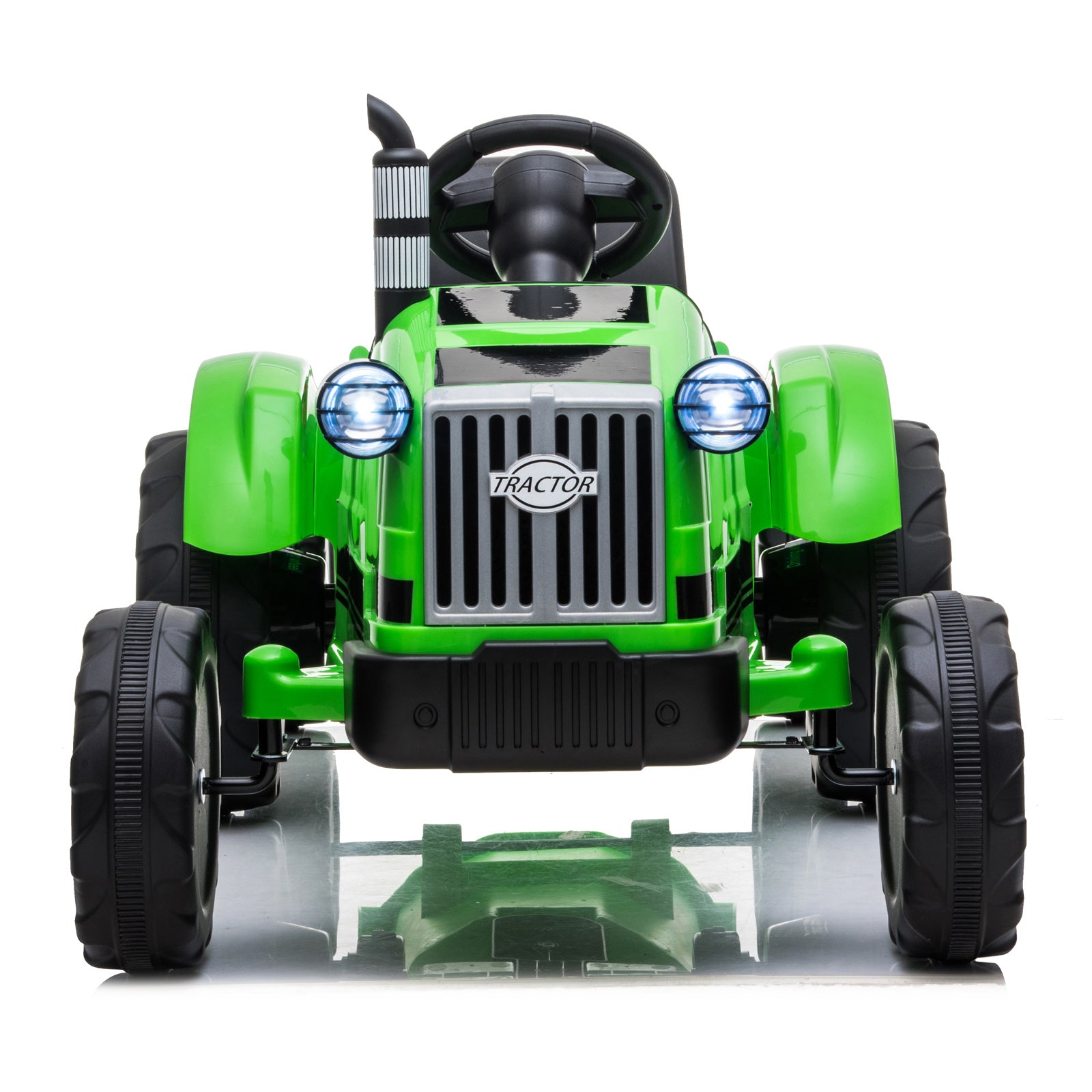 3-Gear-Shift Ground Loader Ride-On Toy Tractor with Trailer and LED Lights
