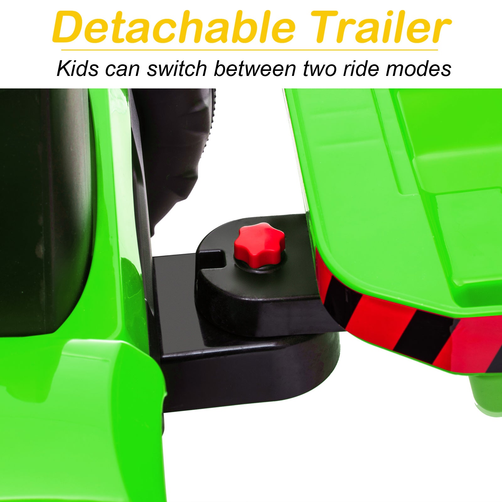 3-Gear-Shift Ground Loader Ride-On Toy Tractor with Trailer and LED Lights