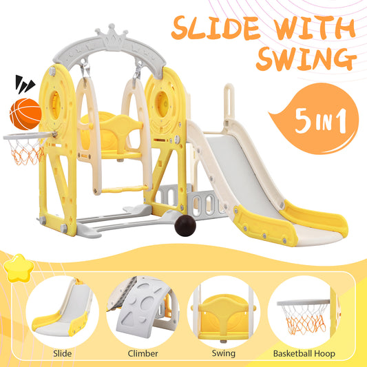 5-in-1 Toddler Playground Set (Yellow)
