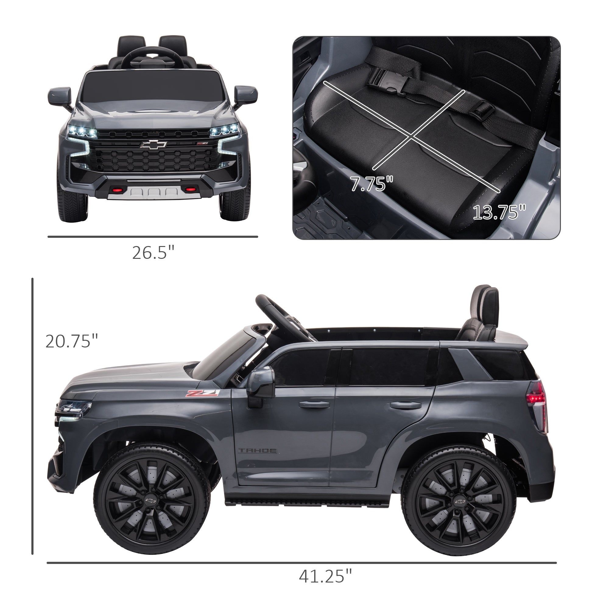 Chevrolet TAHOE Licensed Kids Ride on Car, 12V Battery Powered Kids Electric Car