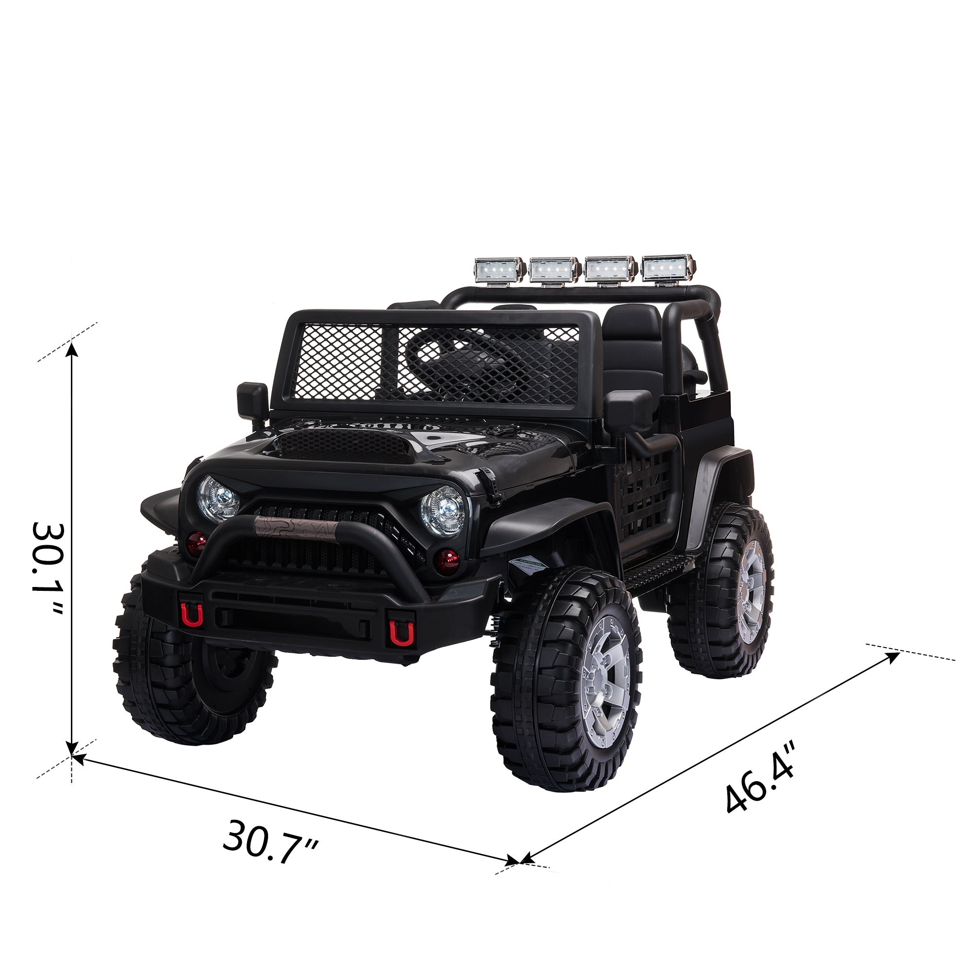 Black 12V kids Ride On Jeep with Remote Control