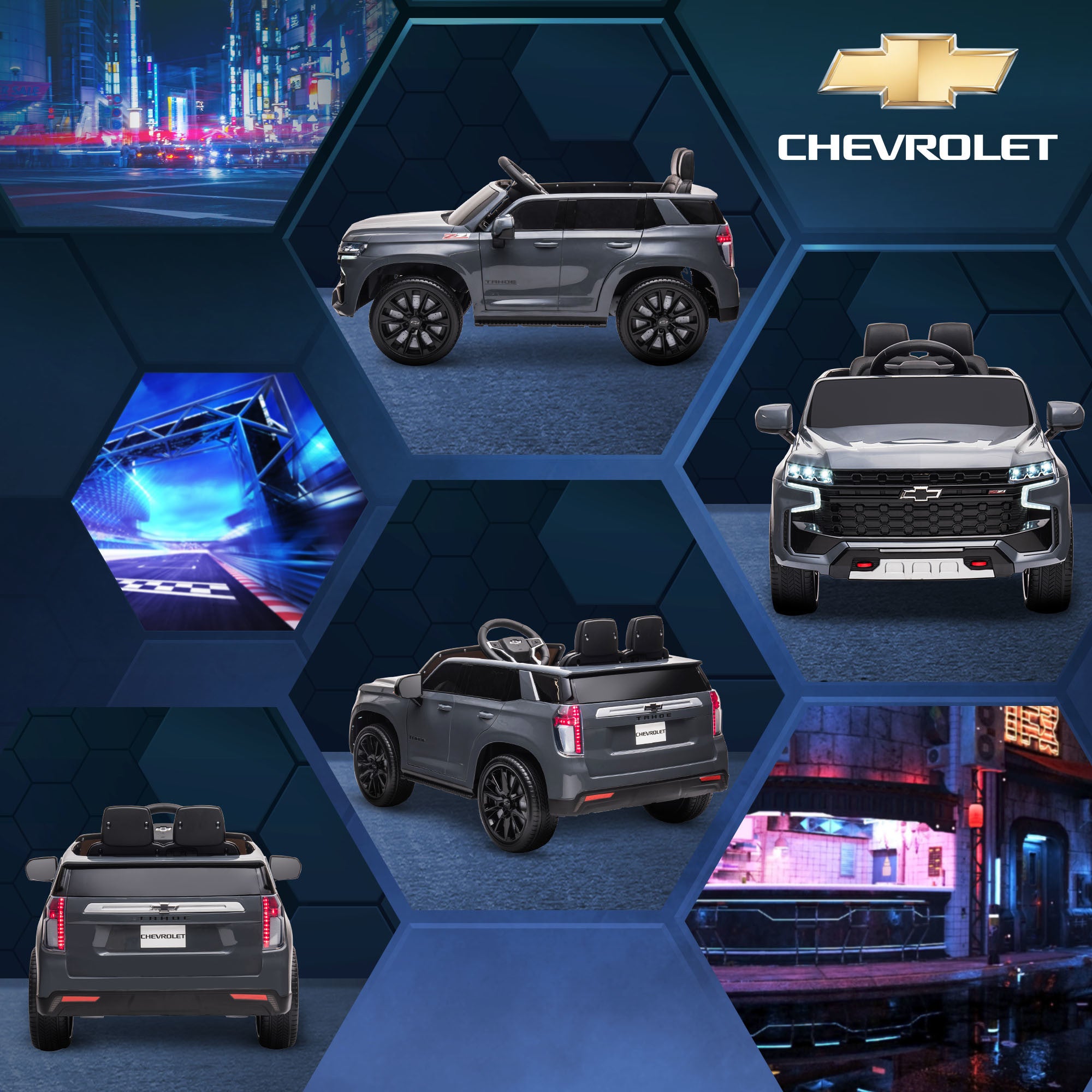 Chevrolet TAHOE Licensed Kids Ride on Car, 12V Battery Powered Kids Electric Car