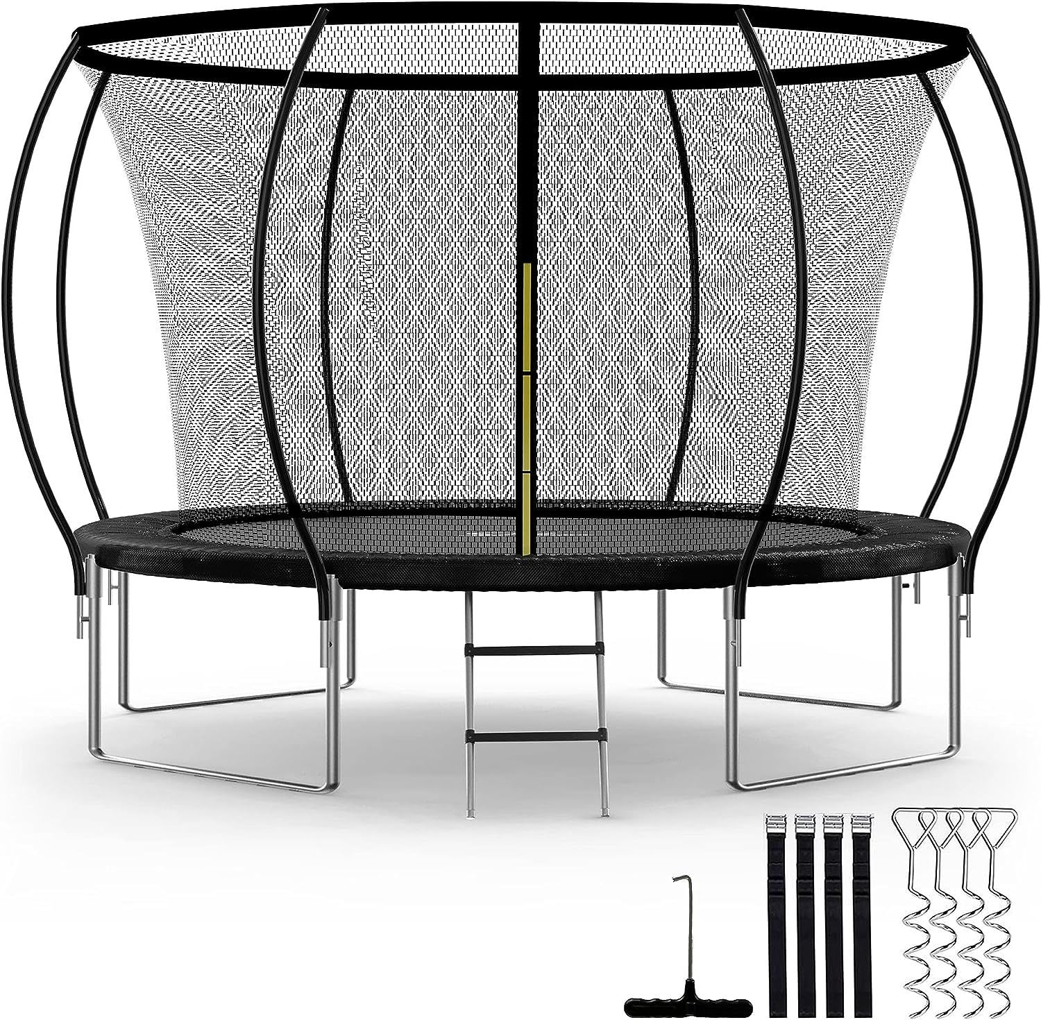 12FT Trampoline with Safety Net - Black