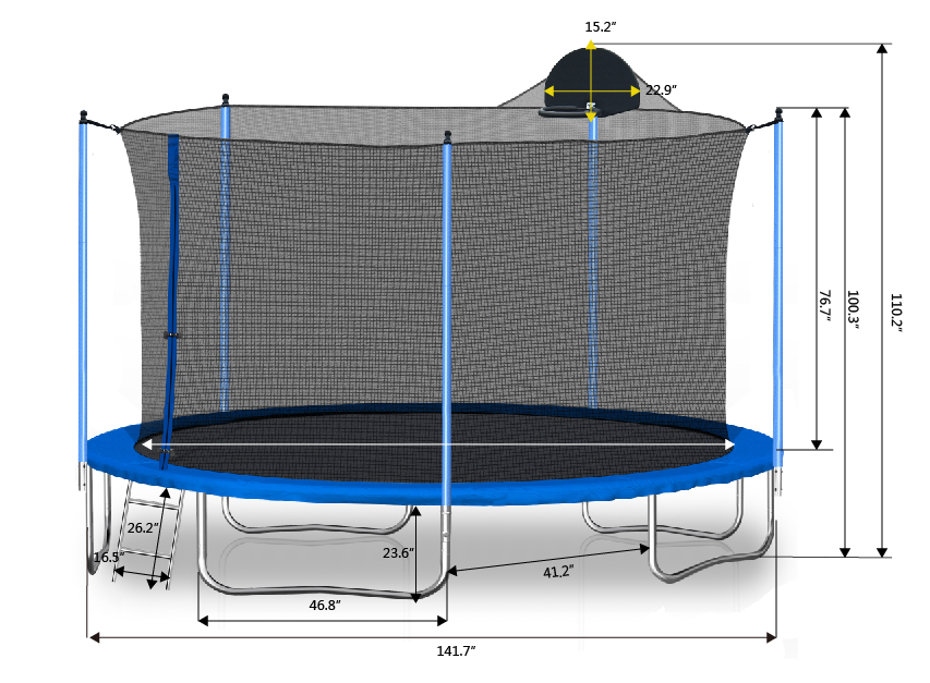 12FT Trampoline for Adults & Kids