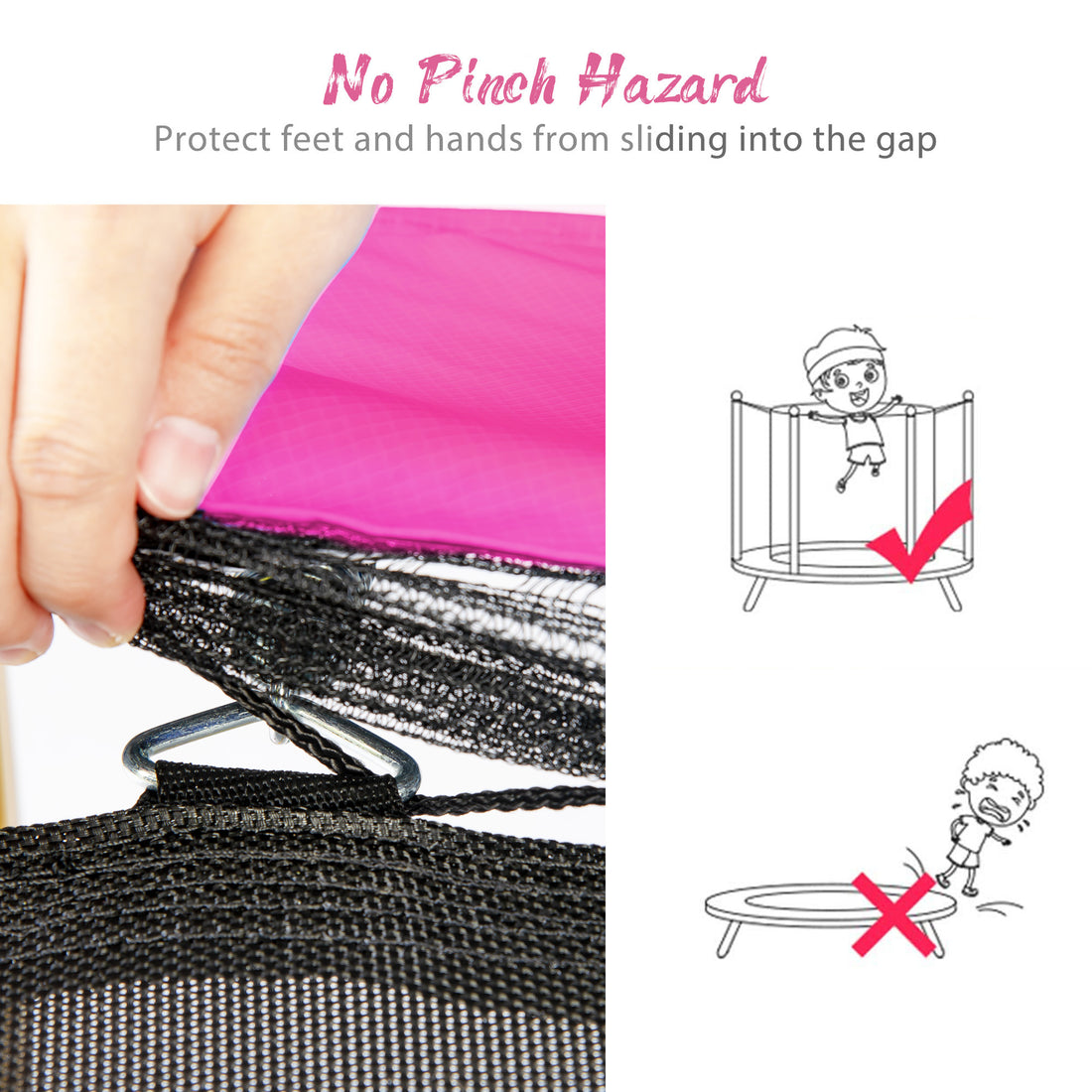 5.5FT Kids Trampoline with Basketball (Pink)