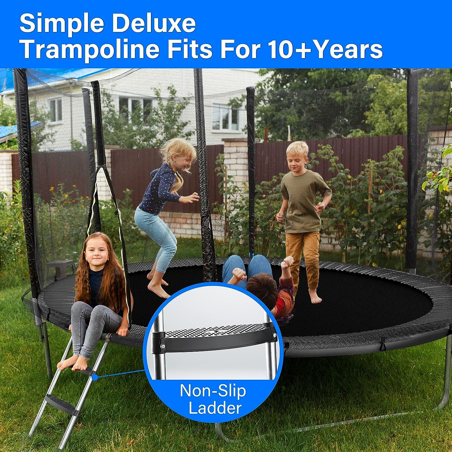 14FT Kids Trampoline with Accessories - Black