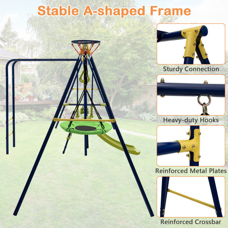 7-in-1 Stable A-shaped Swing Set