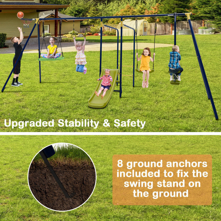 7-in-1 Stable A-shaped Swing Set