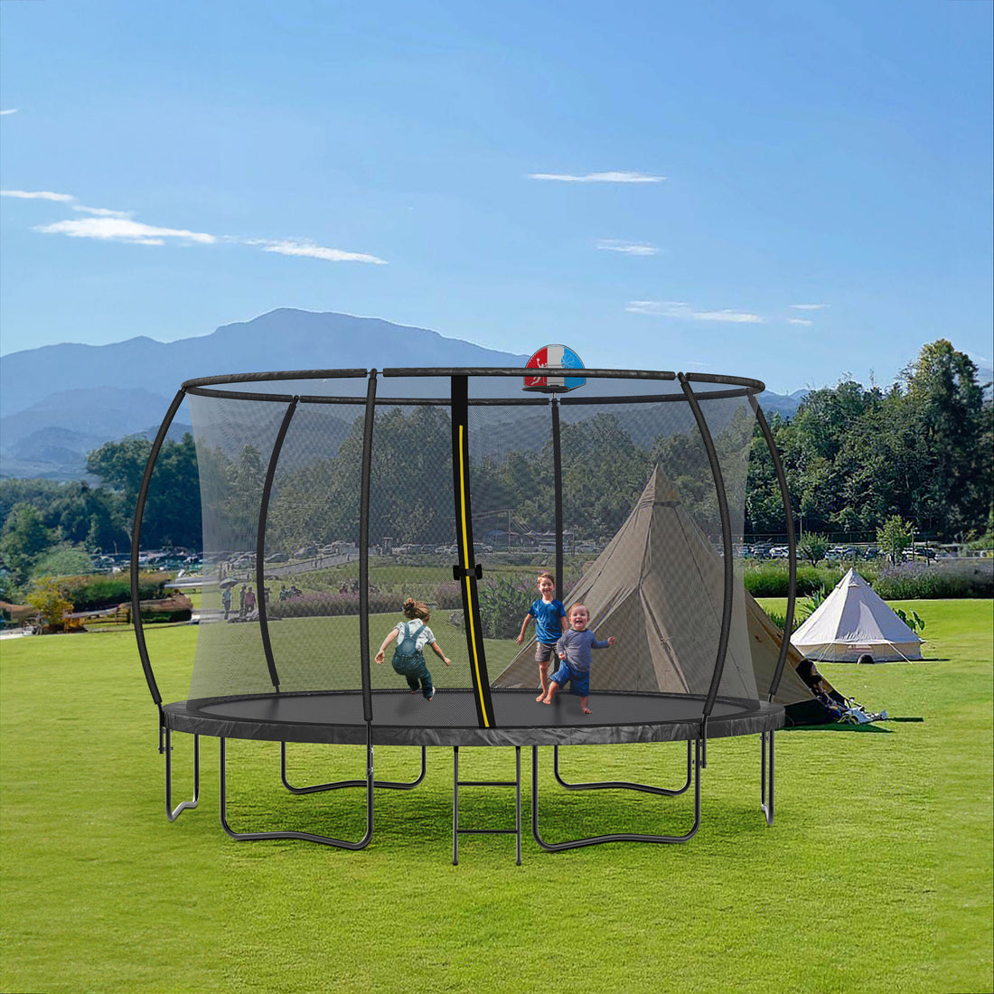 14FT Trampoline with Backboard