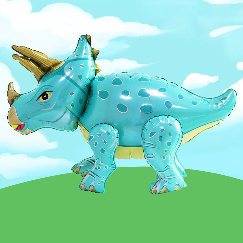 Blue Walking Dinosaur Foil Balloon