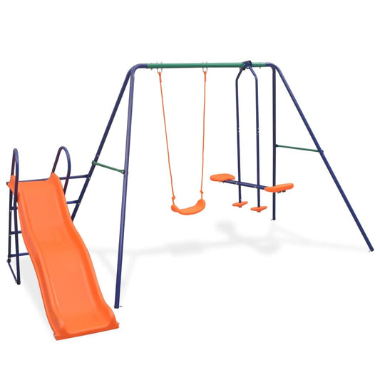 Orange Swing Set with Slide