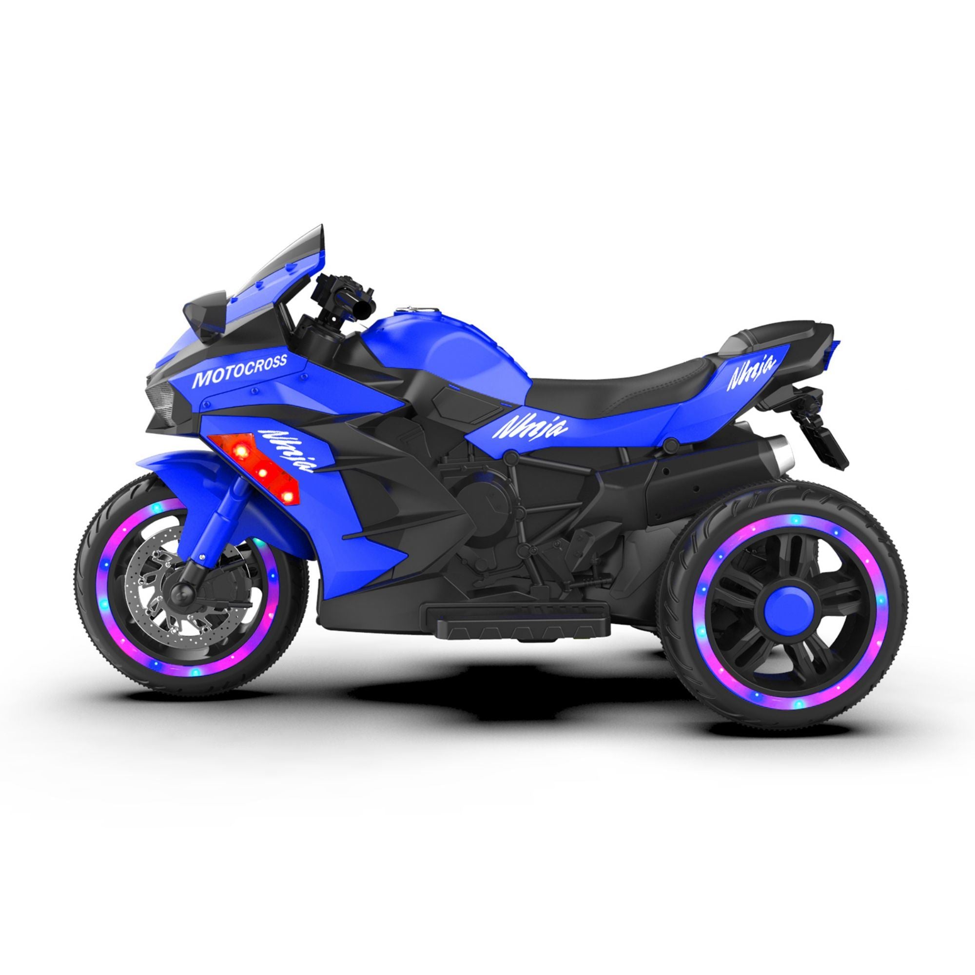 12V 3-Wheel Kids Rechargeable Electric Motorcycle - Blue
