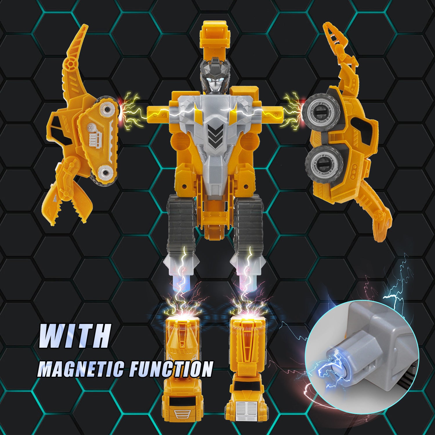 5-in-1 Dinosaur Transforming Robot Toy Set