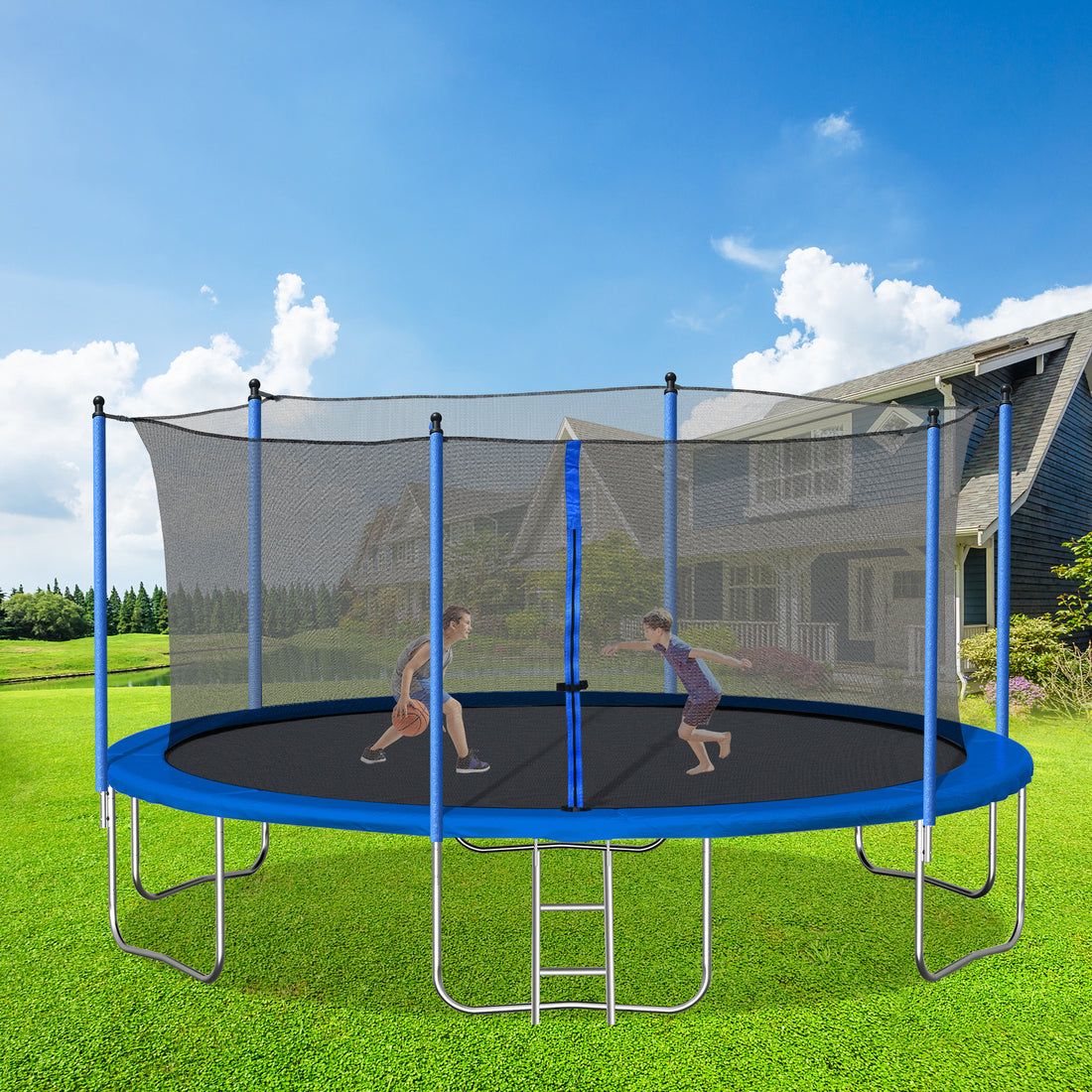 14FT Trampoline with Safety Enclosure
