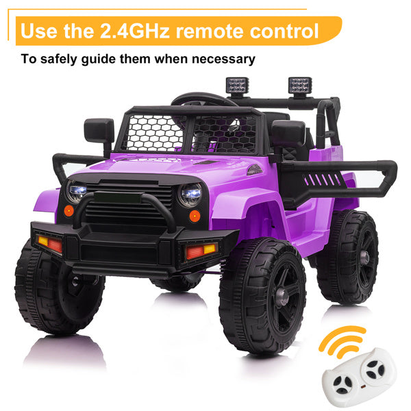 LEADZM Dual Drive 12V 4.5A.h with 2.4G Remote Control Jeep Purple