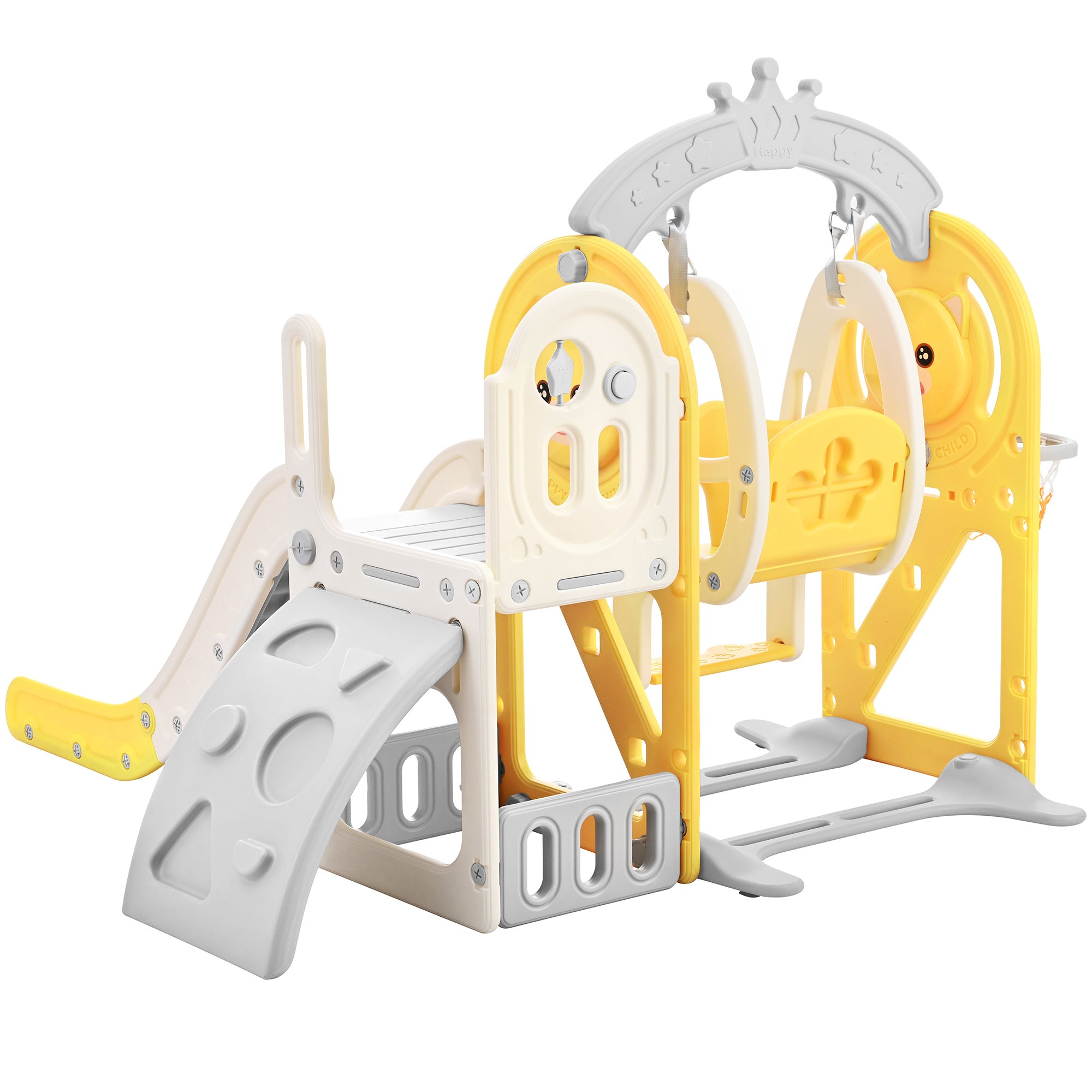 5-in-1 Toddler Playground Set (Yellow)