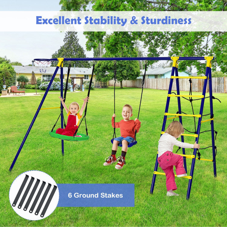 Outdoor Kids Swing Set - 5-in-1