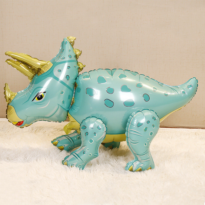 Blue Walking Dinosaur Foil Balloon