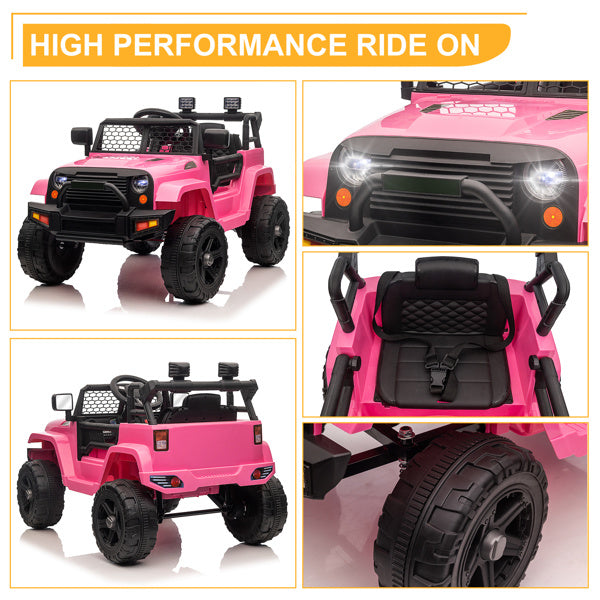 Dual Drive 12V 4.5A.h with 2.4G Remote Control Jeep Pink