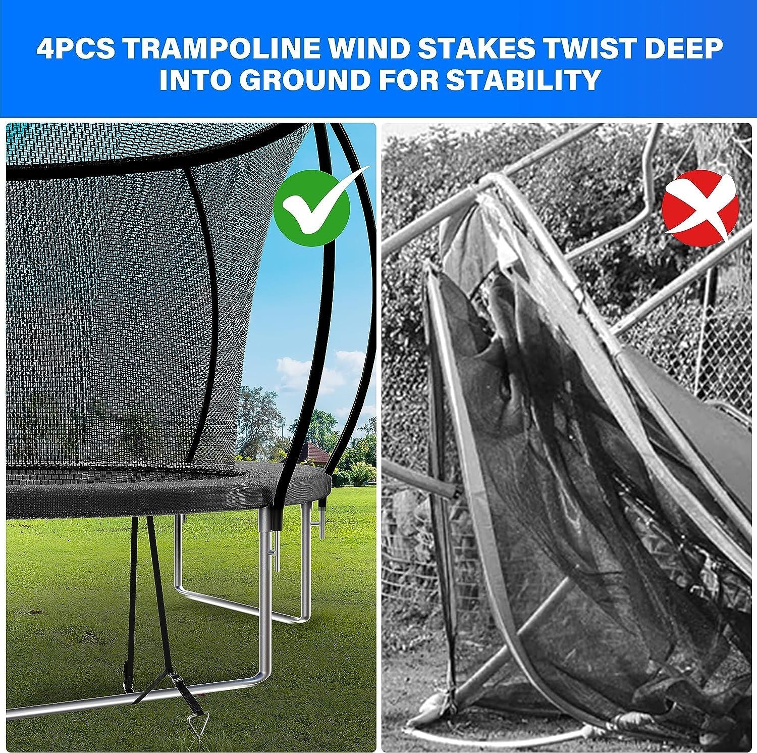 12FT Trampoline with Safety Net - Black