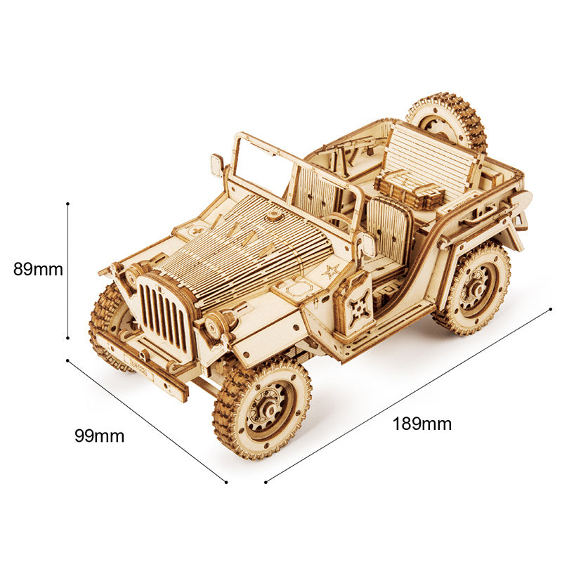 ROKR Army Jeep Wooden Model