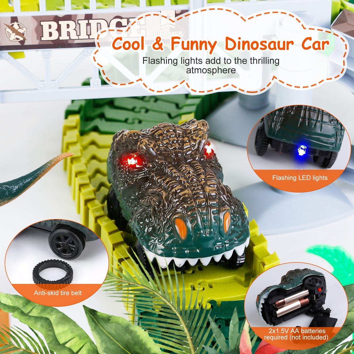 175-Piece Dinosaur Race Track