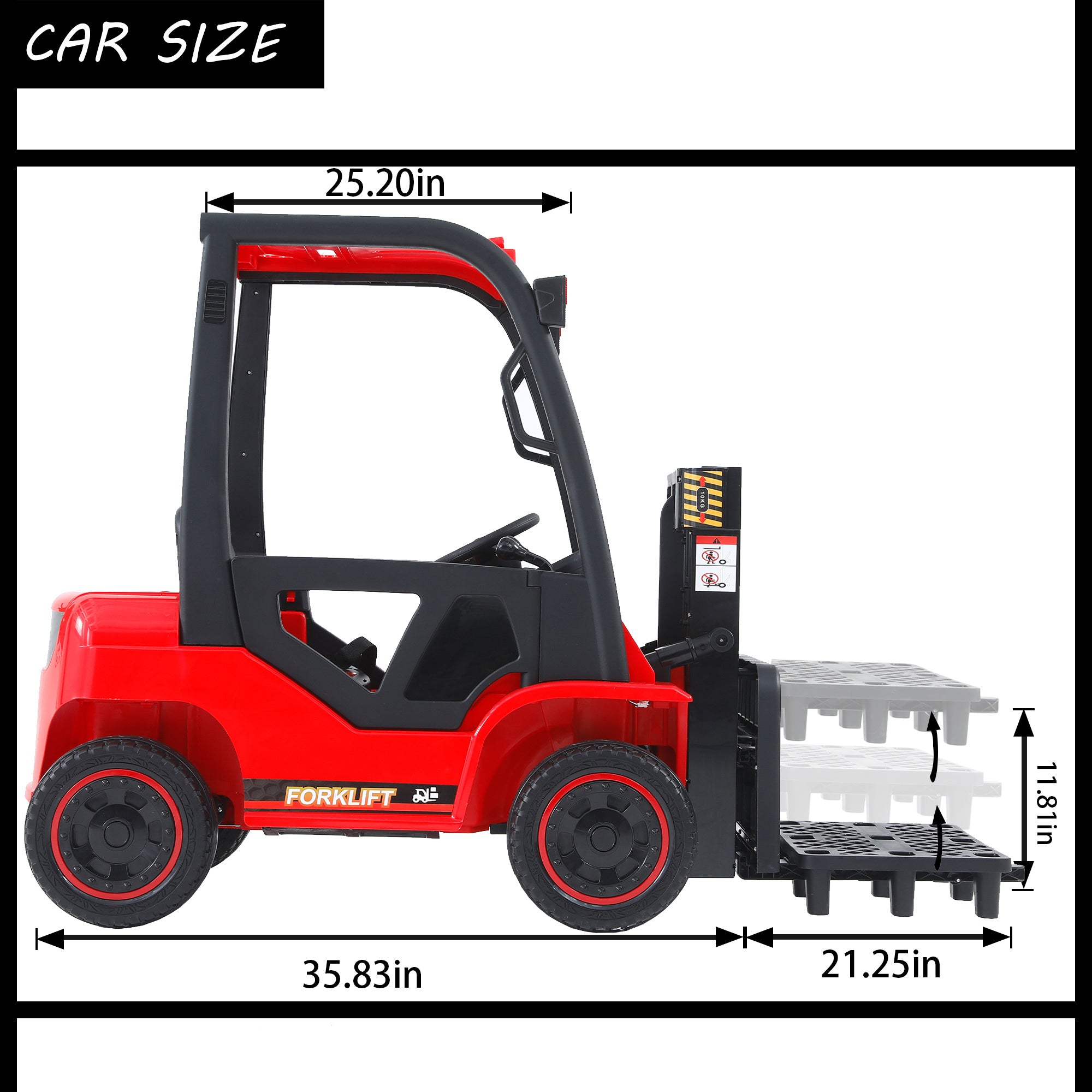 12V7A Electric Forklift Ride-On Car for Kids with Remote Control