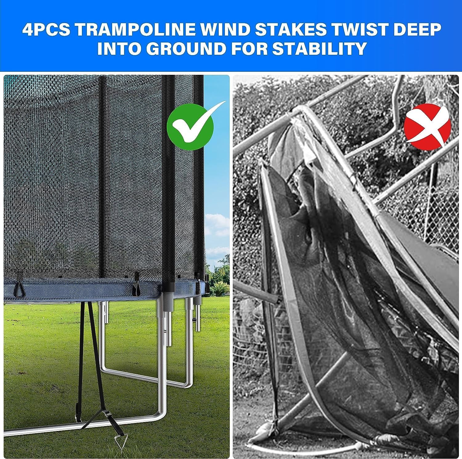 12FT Trampoline with Safety Net - Blue