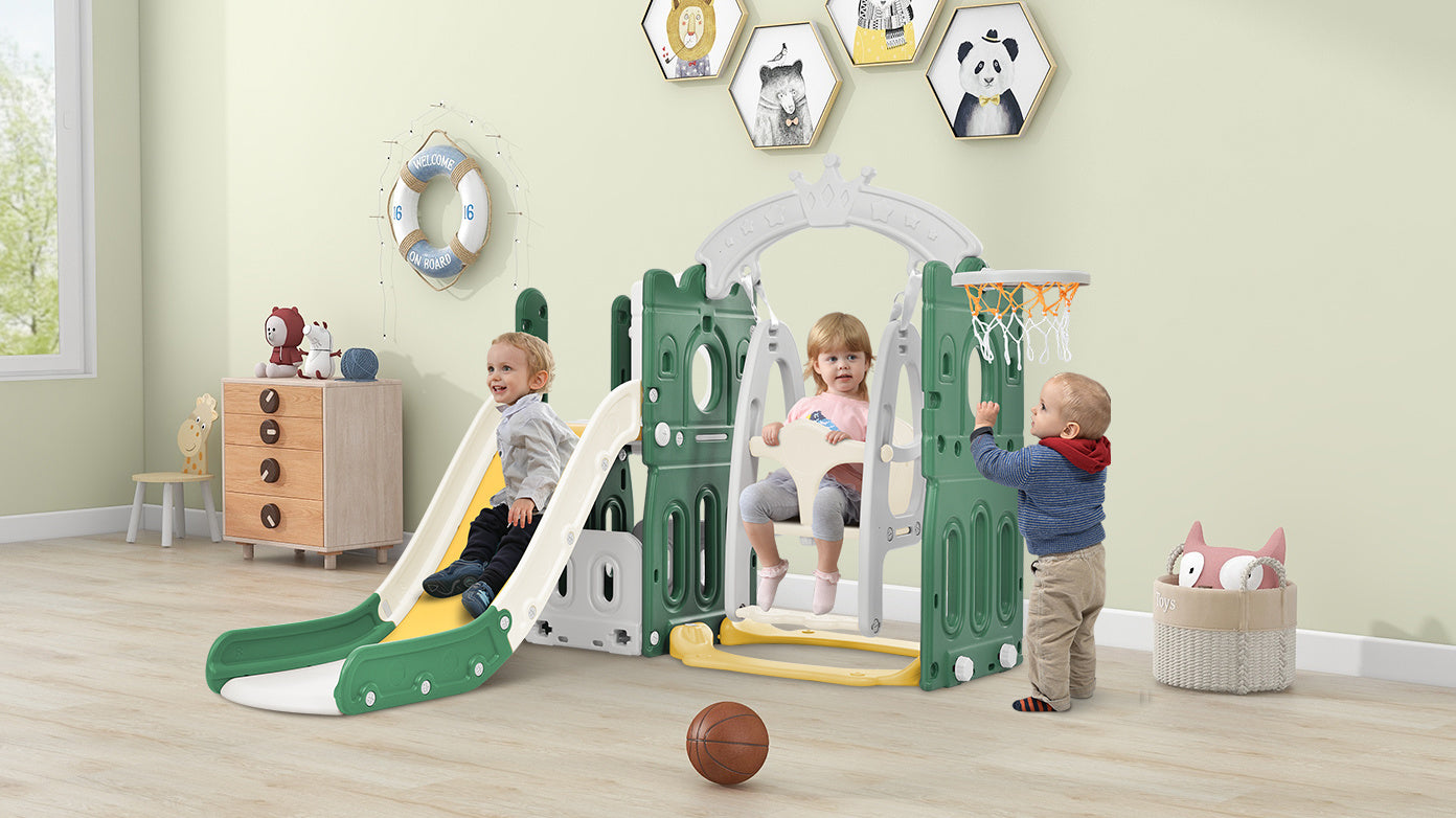 5-in-1 Toddler Playset with Hoop (Green)