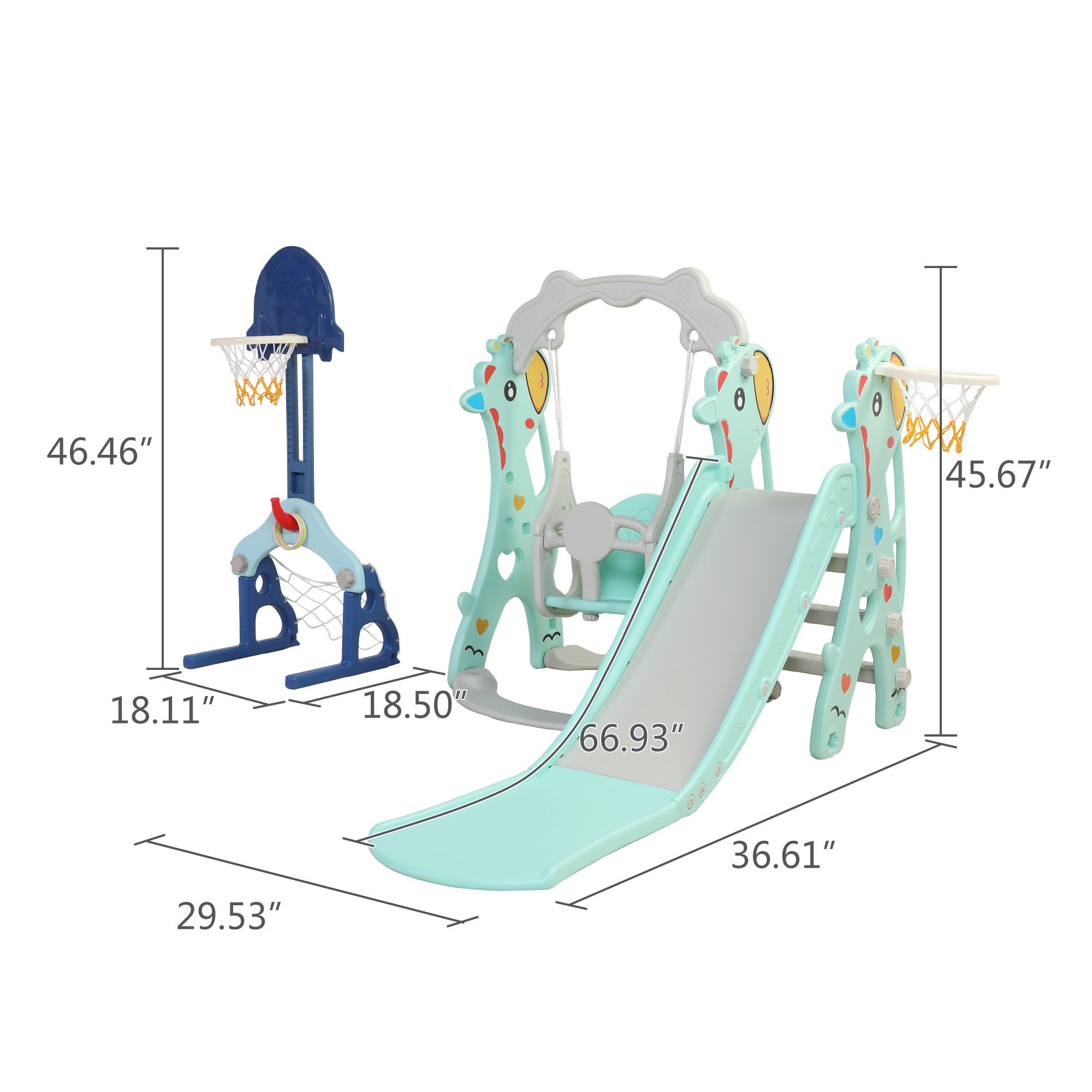Extra-Long Slide and Swing Playset