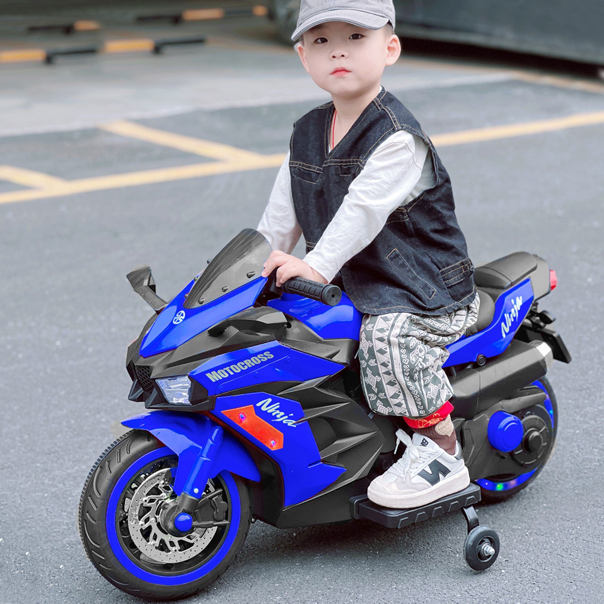 12V Kids Electric Motorcycle - Blue