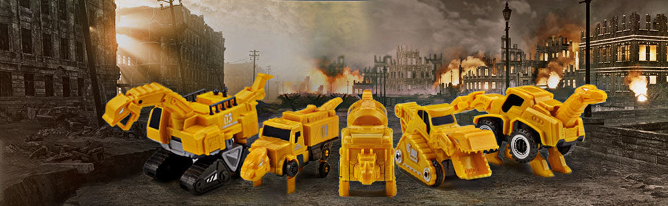5-in-1 Dinosaur Transforming Robot Toy Set