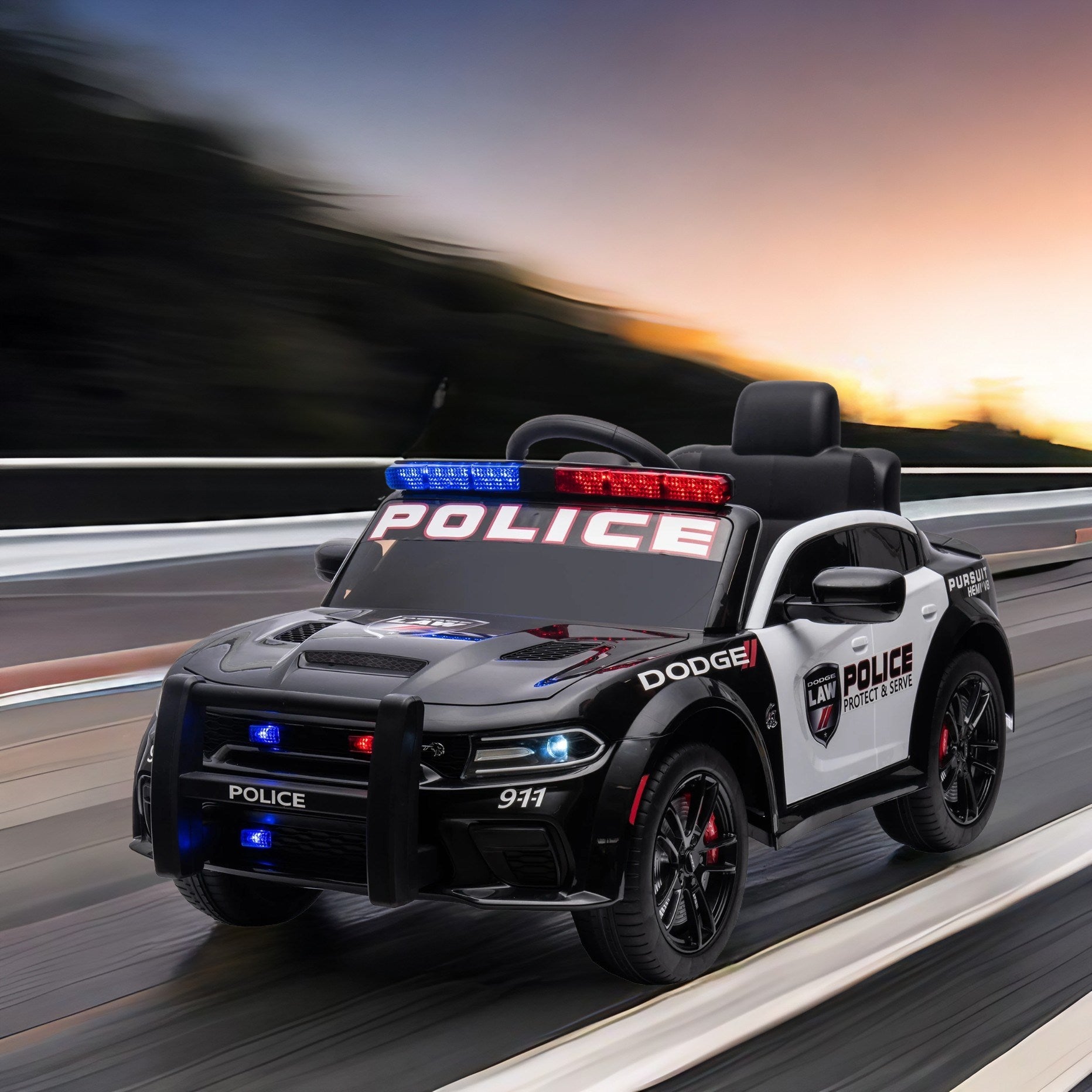 Dodge Charger 12V Kids Ride-On Police Car with Remote Control