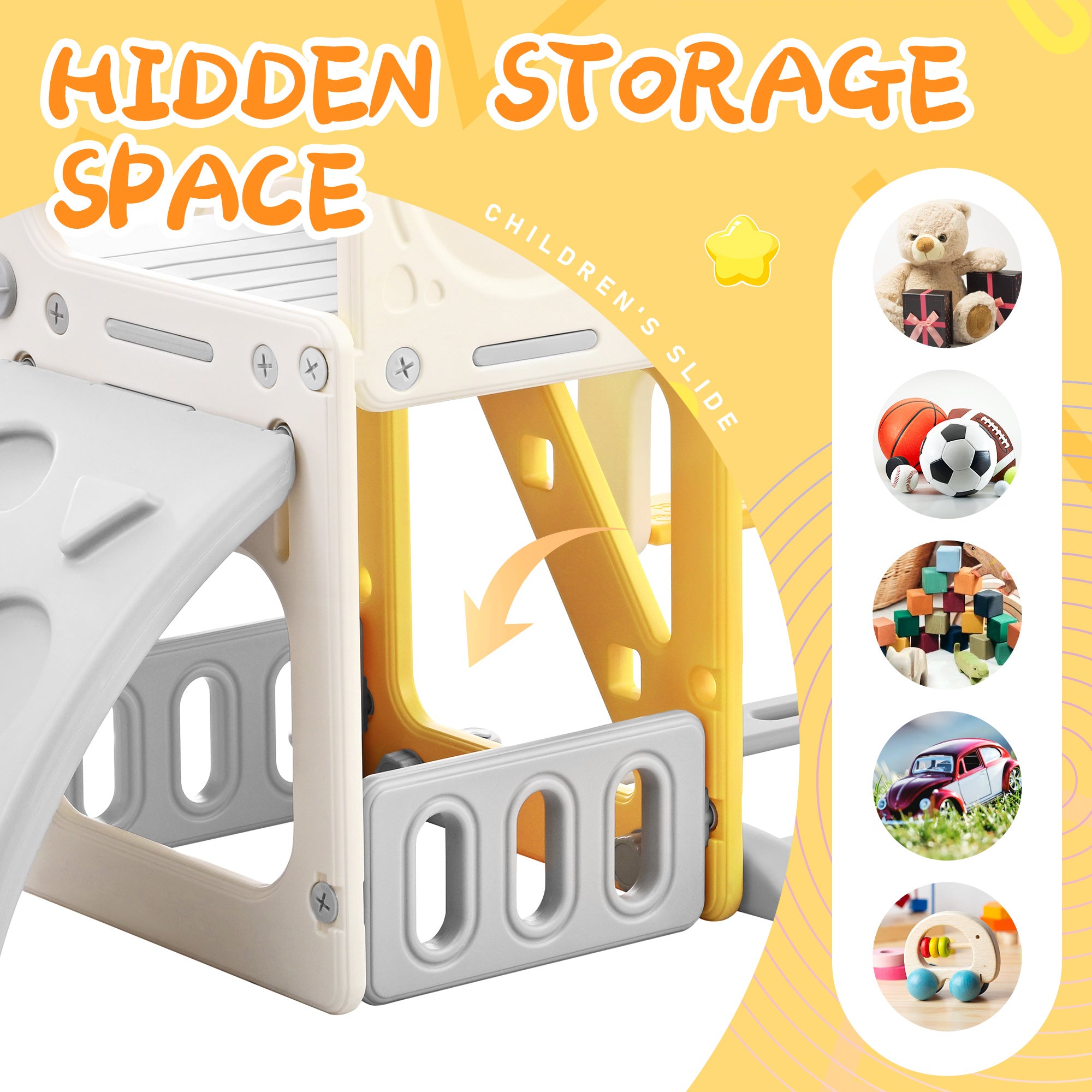 5-in-1 Toddler Playground Set (Yellow)