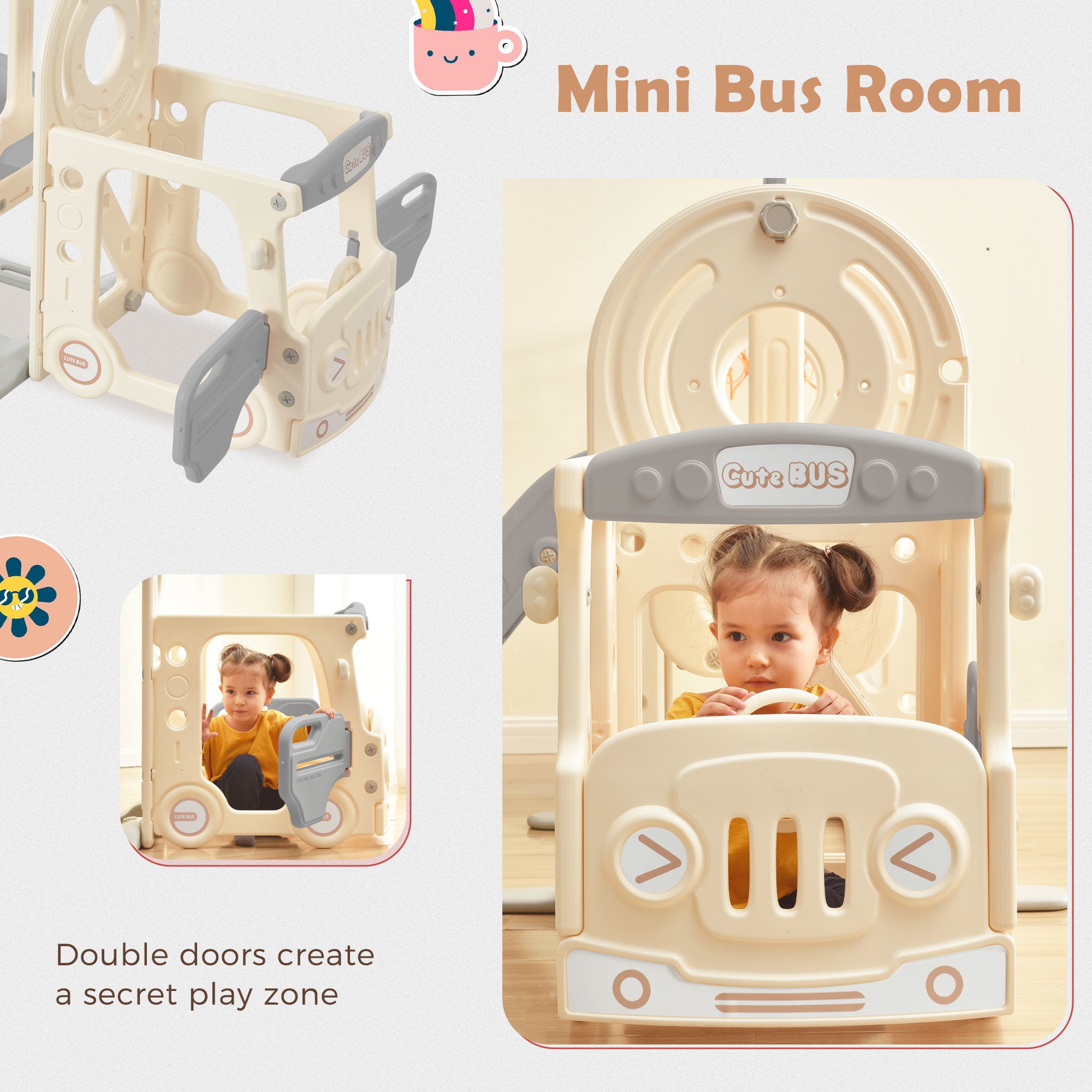 Kids' Gray Bus Play Structure