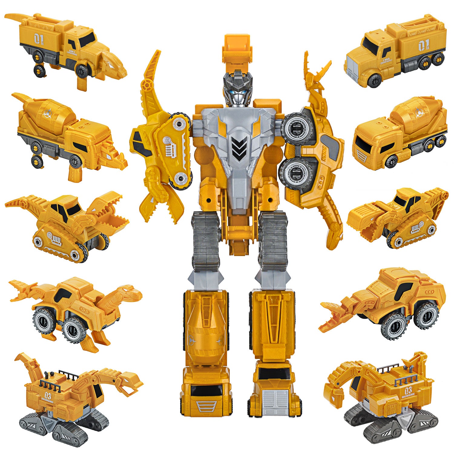 5-in-1 Dinosaur Transforming Robot Toy Set