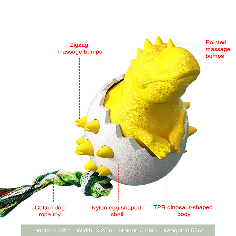 Dinosaur Egg Dog Toothbrush Toy