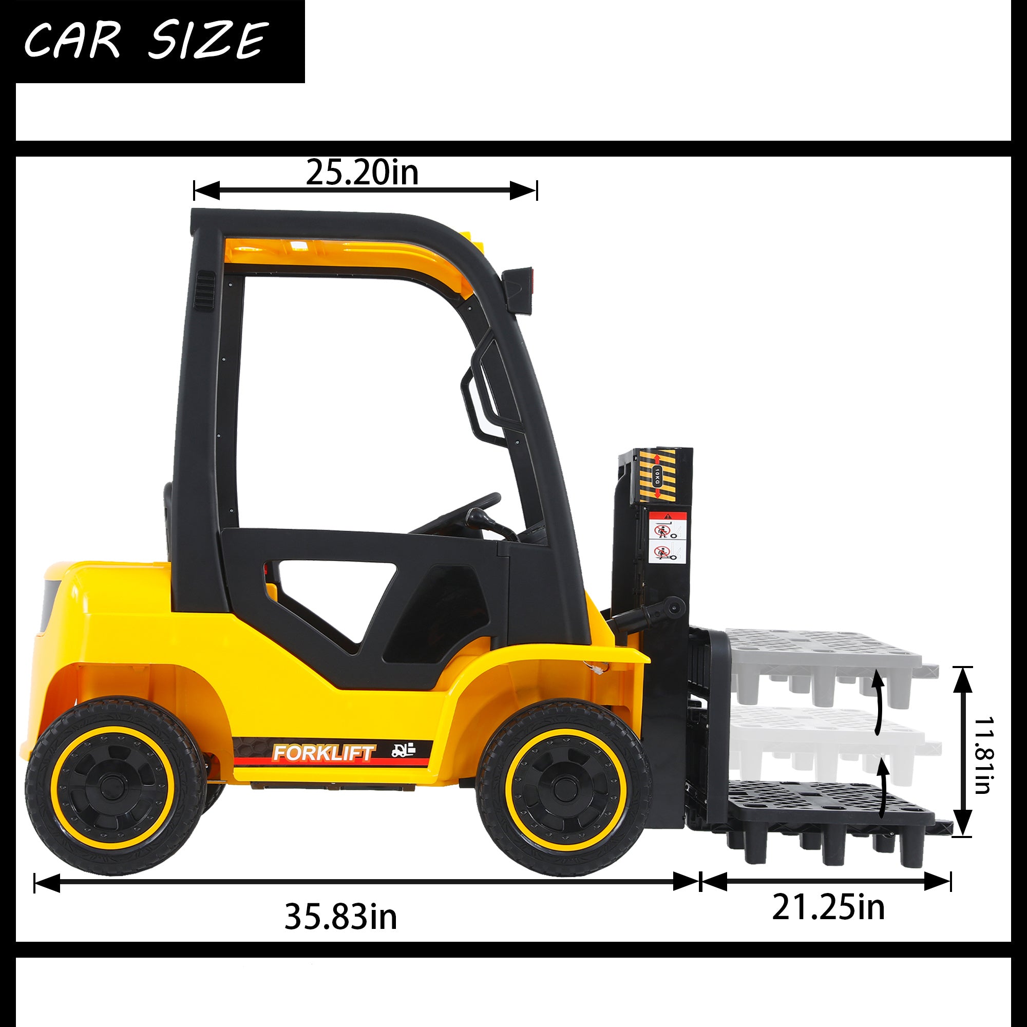 12V7A Electric Forklift Ride-On Car for Kids with Remote Control